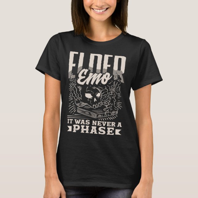 Camiseta Emo Mayor Nunca Fue Un Skeleton Gótico Fase 2 (Anverso)