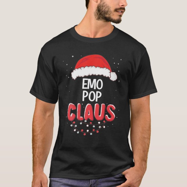 Camiseta Emo Pop Santa Claus Christmas Matching Costume (Anverso)