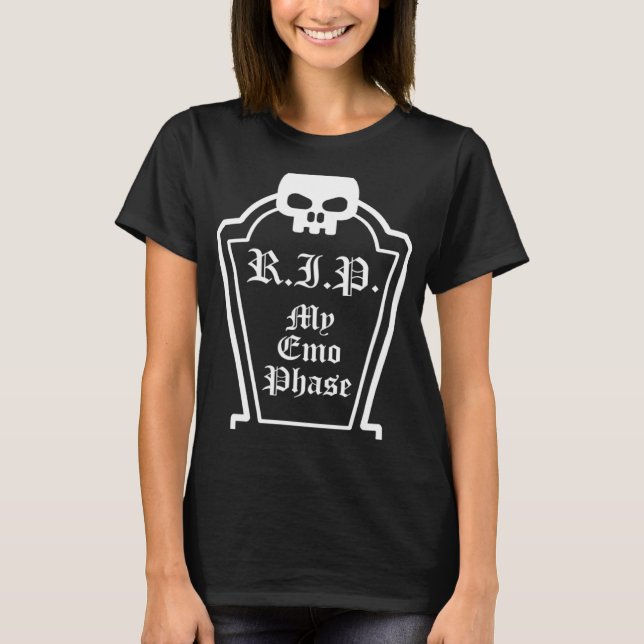 Camiseta Emo Saying Quote Skull Grave Gótico RIP Mi Emo Fas (Anverso)