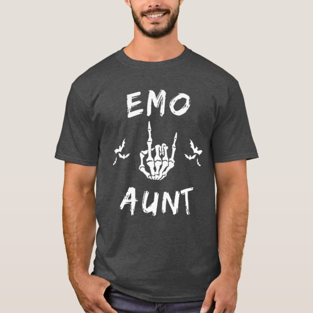 Camiseta Emo Tía fría Emo tía Gótico Punk esqueleto mano r (Anverso)