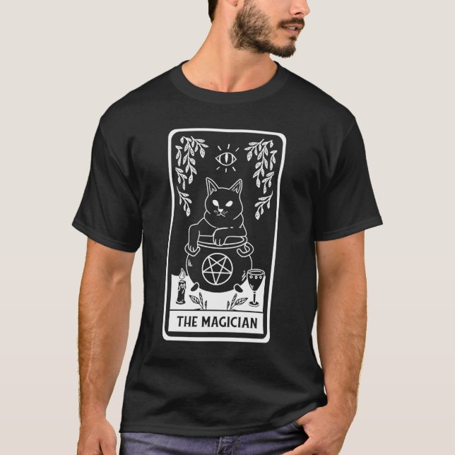 Camiseta Emo UnHoly Occult Gótico Cat Tarot Card Dark Magic (Anverso)