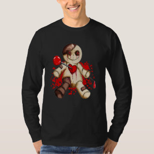 Camiseta Emo Voodoo Horror Scary Doll Needle Heart