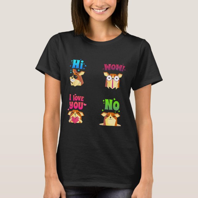 Camiseta Emoción de perro de Corgi (Anverso)