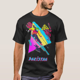 Camiseta Emocionante esquí colorido gráfico de Pakistán esq