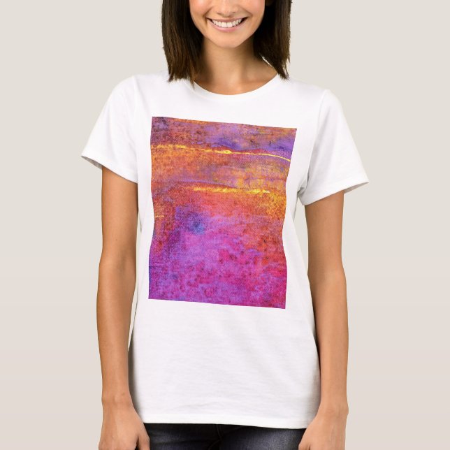 Camiseta Emociones al atardecer en lila, malva y amarillo (Anverso)