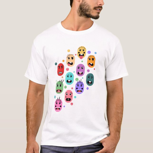 Camiseta Emociones caras coloridas (Anverso)