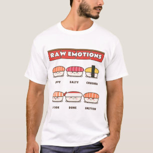 Camiseta Emociones crudas Chiste de sushi Pun Kawaii Nigiri