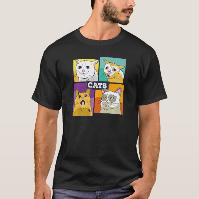 Camiseta Emociones Memes De Gatos Cuidados Para Gatos (Anverso)