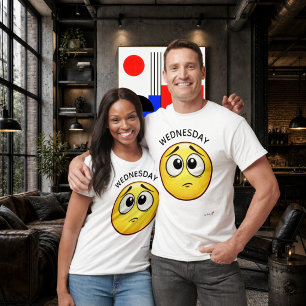 Camiseta Emoji Aburrido Diseño de Estado de Ánimo del Mié