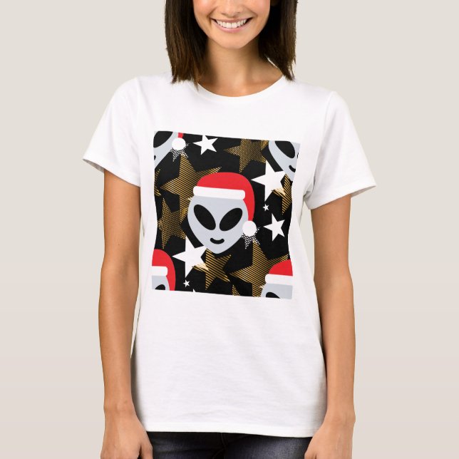 Camiseta emoji alienígena de santa (Anverso)