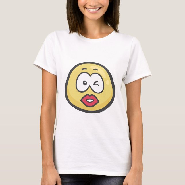 Camiseta Emoji: Besar la cara (Anverso)