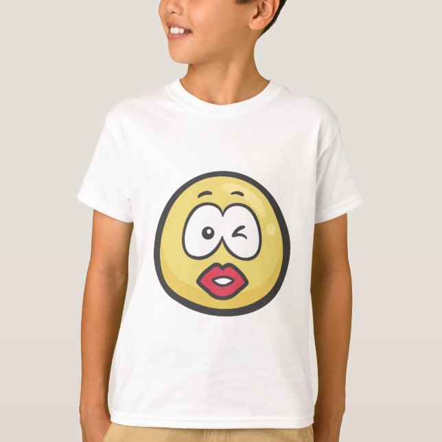 Camiseta Emoji: Besar la cara (Anverso)
