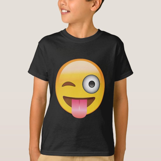 Camiseta Emoji - cara con la lengua (Anverso)