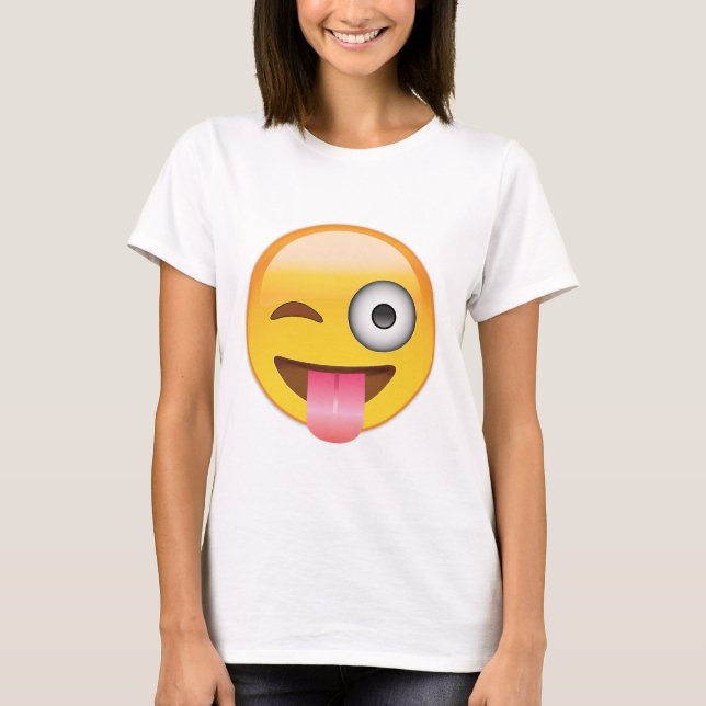 Camiseta Emoji - cara con la lengua (Anverso)