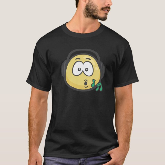 Camiseta Emoji: Cara de la música (Anverso)