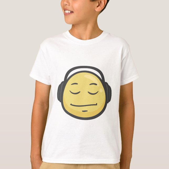 Camiseta Emoji: Cara de los auriculares (Anverso)