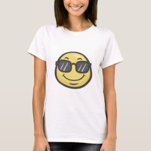 Camiseta Emoji: Cara sonriente con las gafas de sol