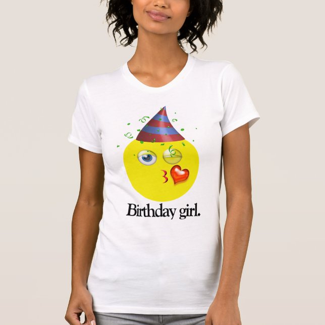 Camiseta Emoji Chica de cumpleaños (Anverso)