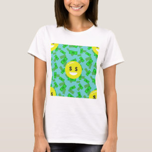 Camiseta emoji con ojos de dinero