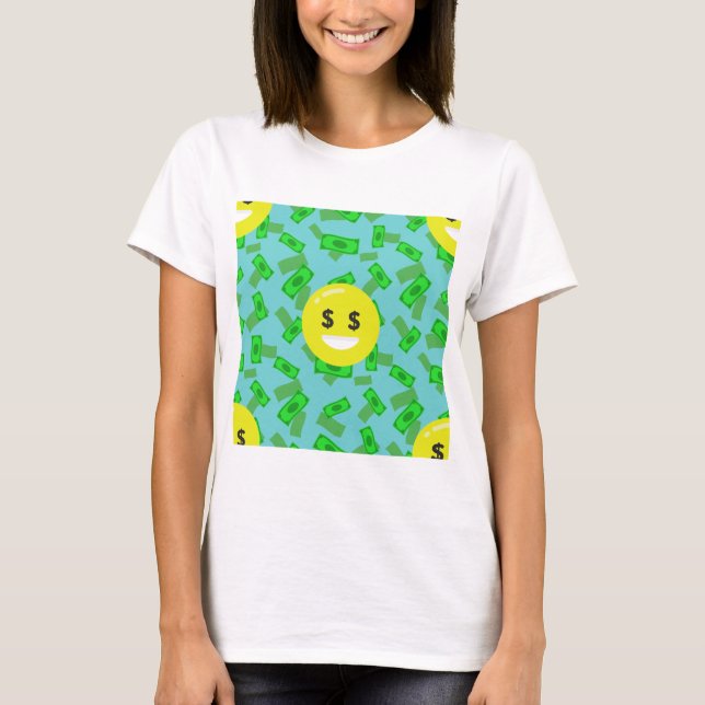 Camiseta emoji con ojos de dinero (Anverso)