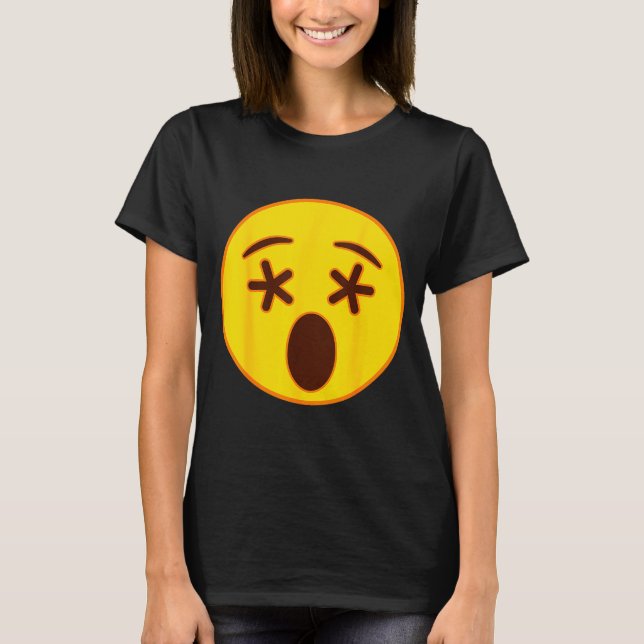 Camiseta Emoji Crossed Out Eyes Yellow Smile Face  (Anverso)