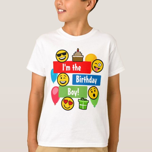 Camiseta Emoji Cumpleaños Boy (Anverso)