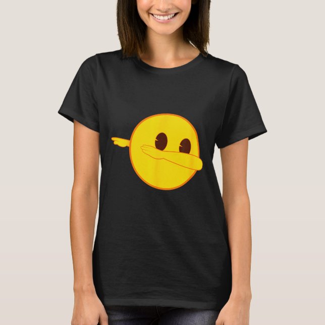 Camiseta Emoji Dab Dabbing Yellow Smile Face  (Anverso)