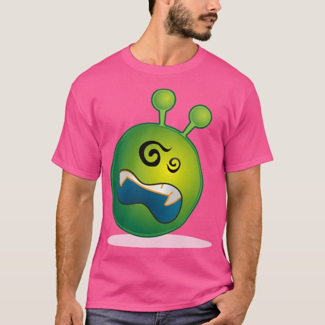 Camiseta Emoji de Alien Dizzy Verde (Anverso)