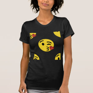Camiseta emoji de beso purpurina