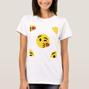 Camiseta emoji de beso purpurina