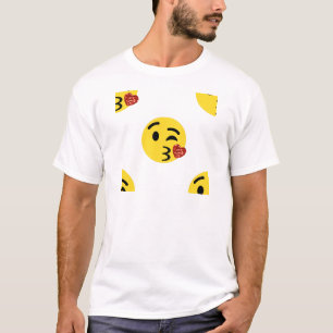 Camiseta emoji de beso purpurina