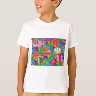 Camiseta emoji de caca de cumpleaños feliz