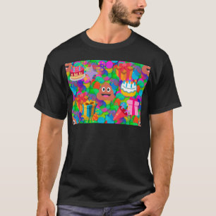 Camiseta emoji de caca de cumpleaños feliz