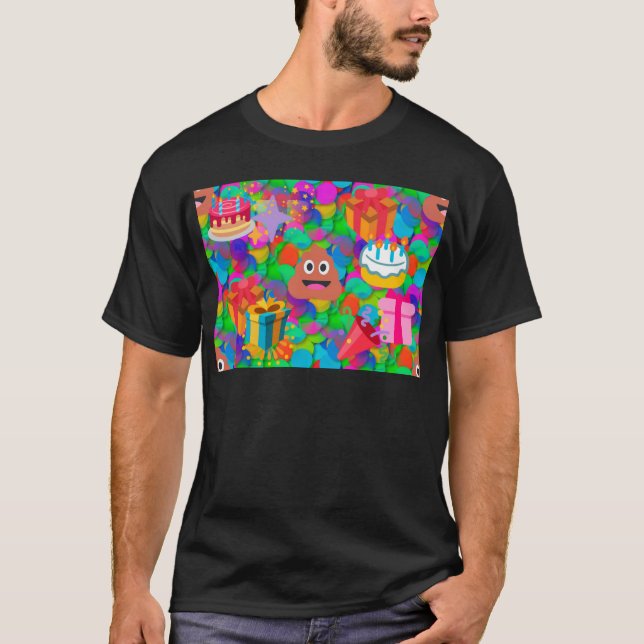 Camiseta emoji de caca de cumpleaños feliz (Anverso)