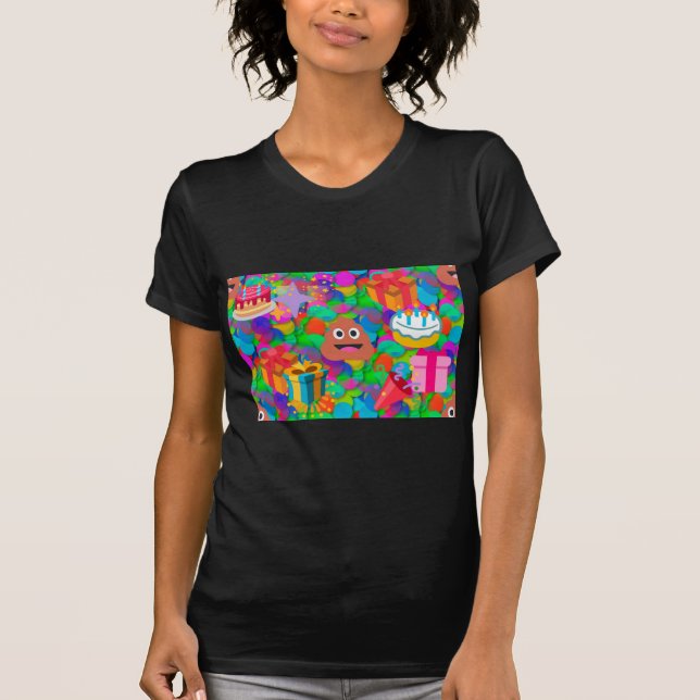 Camiseta emoji de caca de cumpleaños feliz (Anverso)