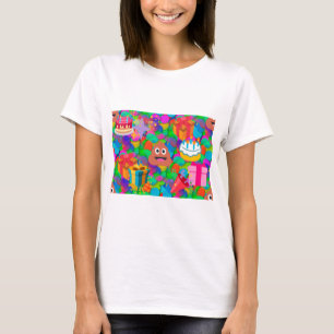 Camiseta emoji de caca de cumpleaños feliz