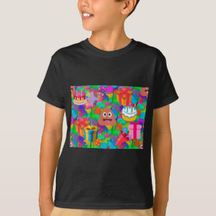 Camiseta emoji de caca de cumpleaños feliz