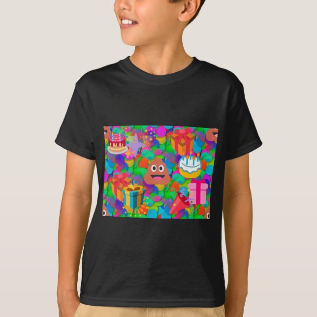 Camiseta emoji de caca de cumpleaños feliz (Anverso)