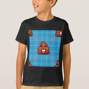Camiseta emoji de caca de plaid