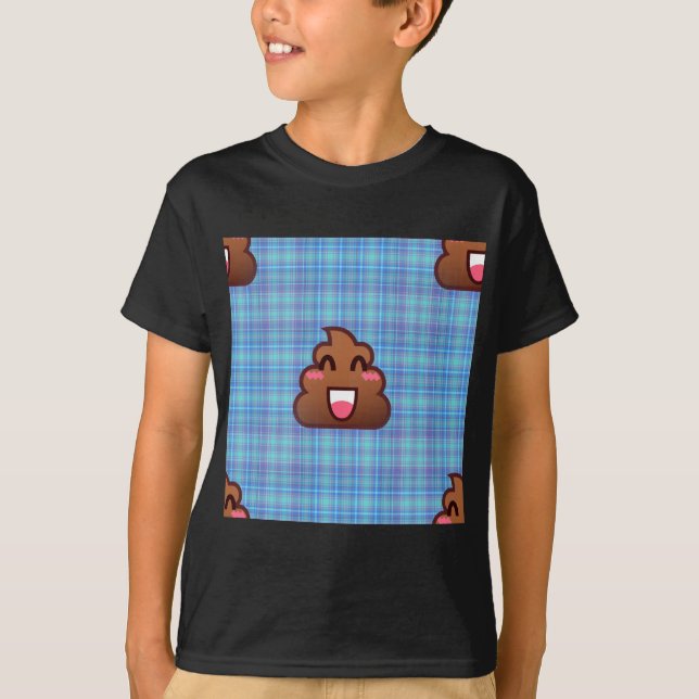 Camiseta emoji de caca de plaid (Anverso)