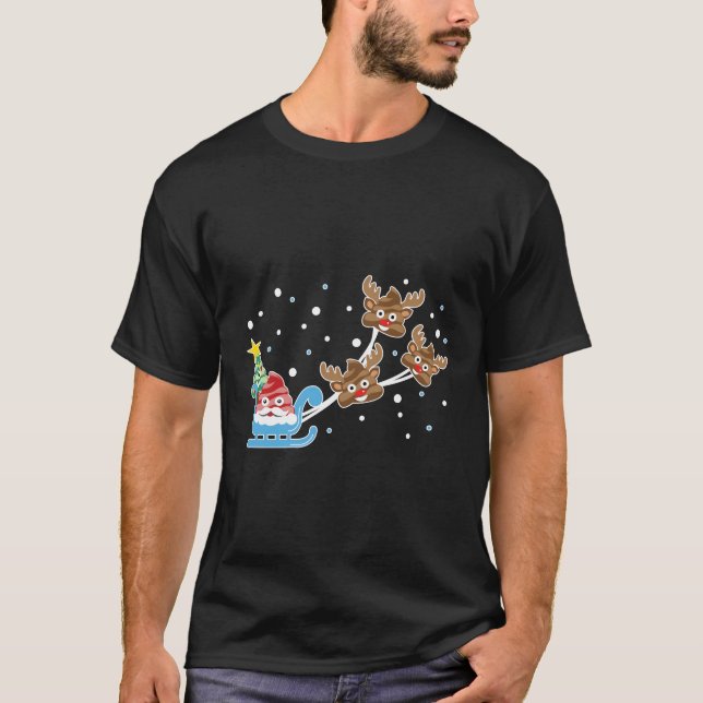 Camiseta Emoji De Caca Graciosa Para Navidades (Anverso)