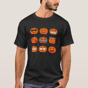Camiseta Emoji de calabaza de Halloween Tee Regalo de vestu