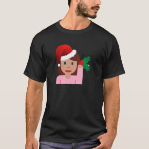 Camiseta emoji de chica de información de navidad