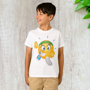 Camiseta Emoji de Corredora Feliz Dibujo Animado
