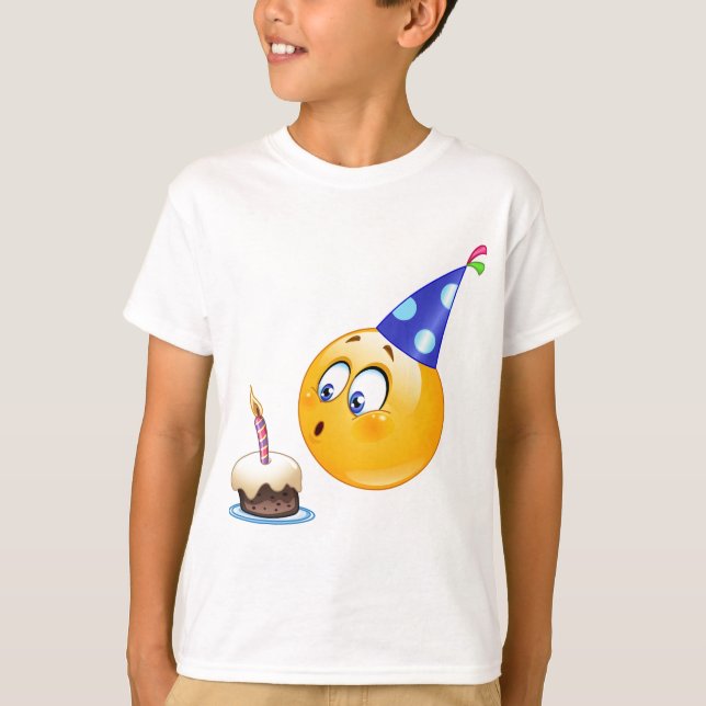 Camiseta emoji de cumpleaños (Anverso)