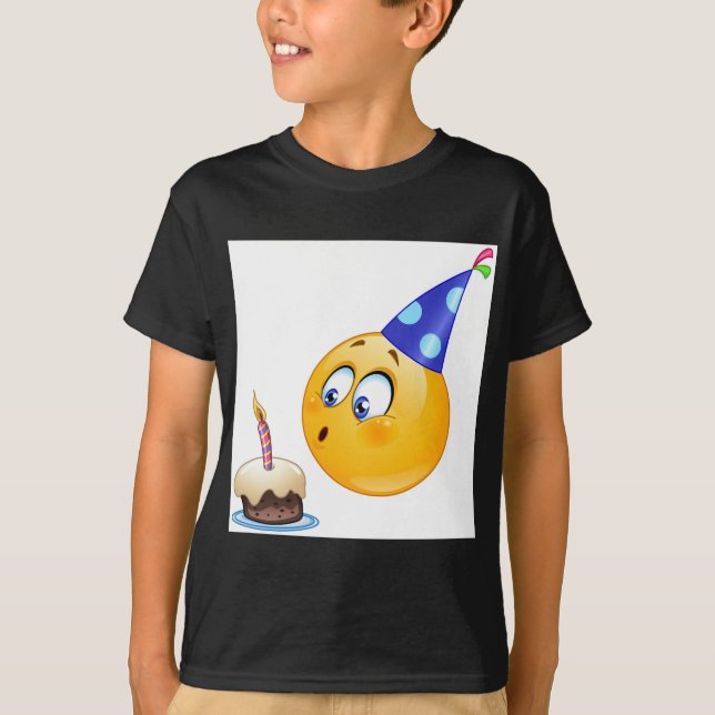 Camiseta emoji de cumpleaños (Anverso)