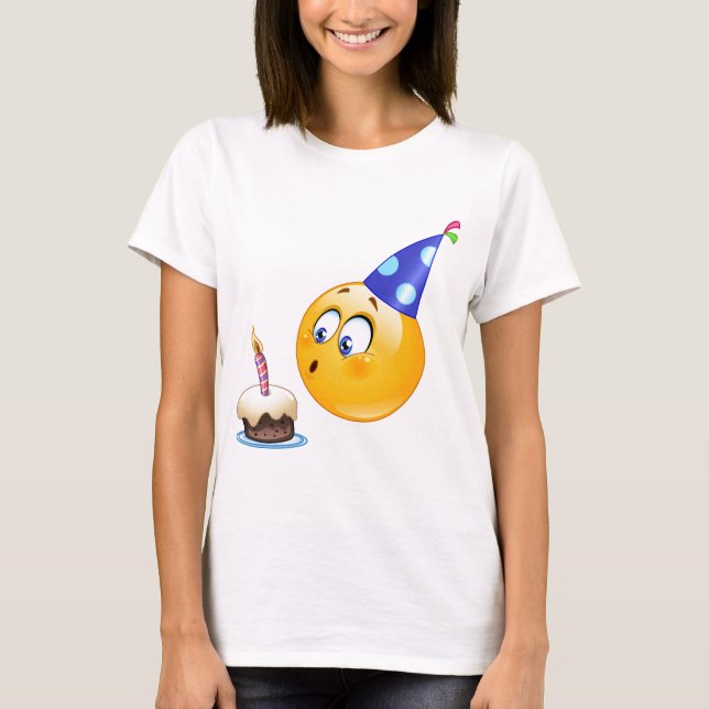 Camiseta emoji de cumpleaños (Anverso)