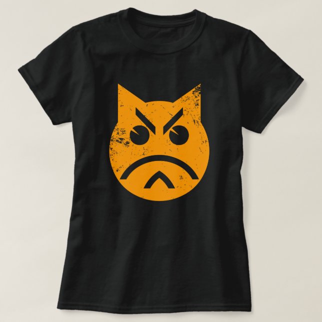 Camiseta Emoji de gatos grunges (Diseño del anverso)