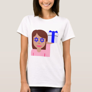 Camiseta emoji de giro de pelo de chanukkah