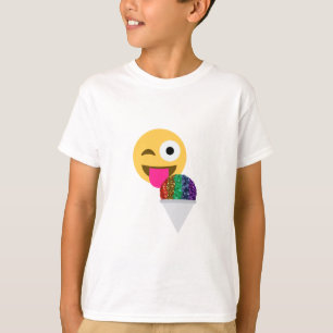 Camiseta emoji de guiño purpurina
